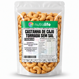 Castanha de Caju Torrada Sem Sal Nutralife - Embalada a Vácuo