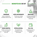 Kit Shot Matinal Premium — Gengibre + Própolis 15% Extrato Seco Aquoso + Cúrcuma