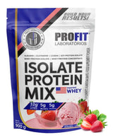 Whey Protein Isolate Mix Profit Labs 900g Morango - Massa Magra