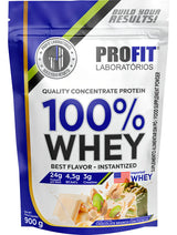 100% Whey Profit 900g Chocolate Branco Com Pistache - Refil