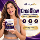 CreaGlow Nutralife 300g Creatina + Colágeno em Pó Sabor Neutro Sem Açúcares e Sem Glúten
