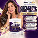 CreaGlow Nutralife 300g Creatina + Colágeno em Pó Sabor Neutro Sem Açúcares e Sem Glúten